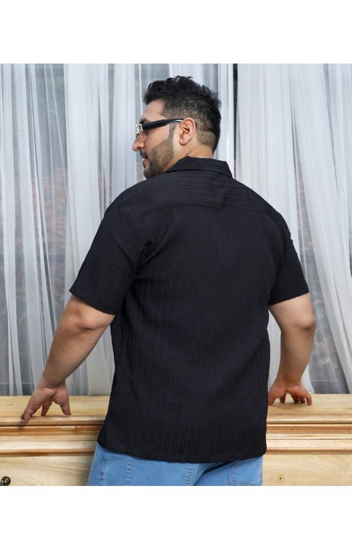 Men's Black Solid Casual Shirts