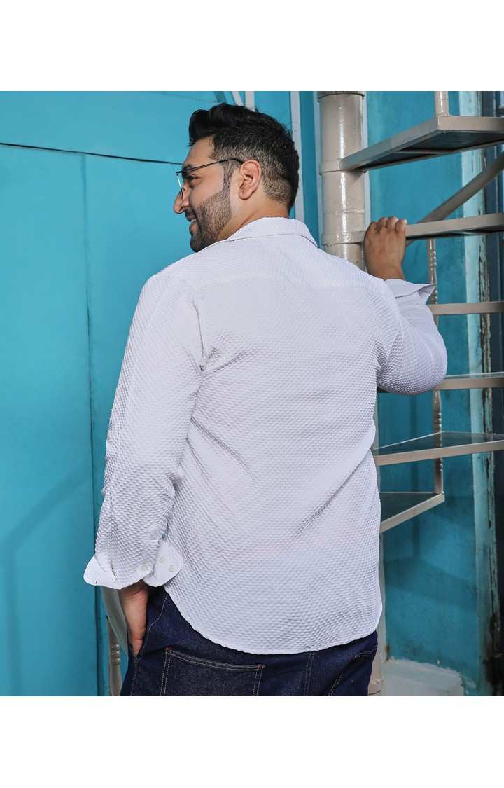 Men's White Solid Casual Shirts