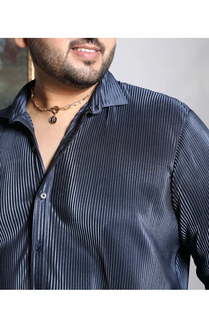Men's Blue Solid Casual Shirts