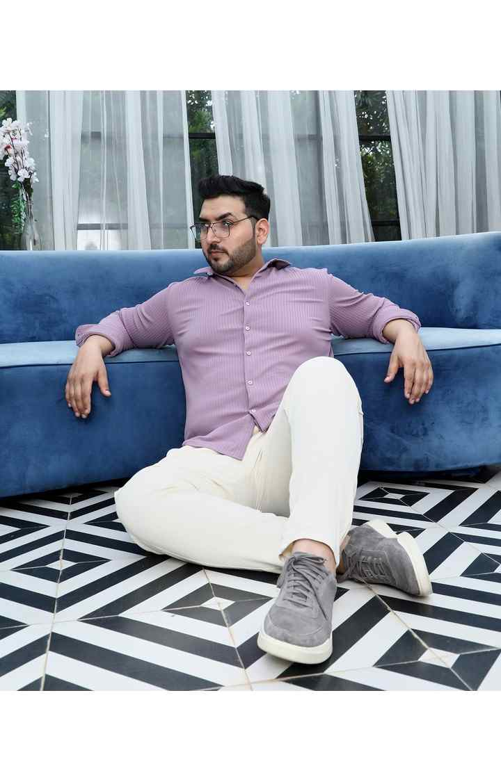 Men's Purple Solid Casual Shirts