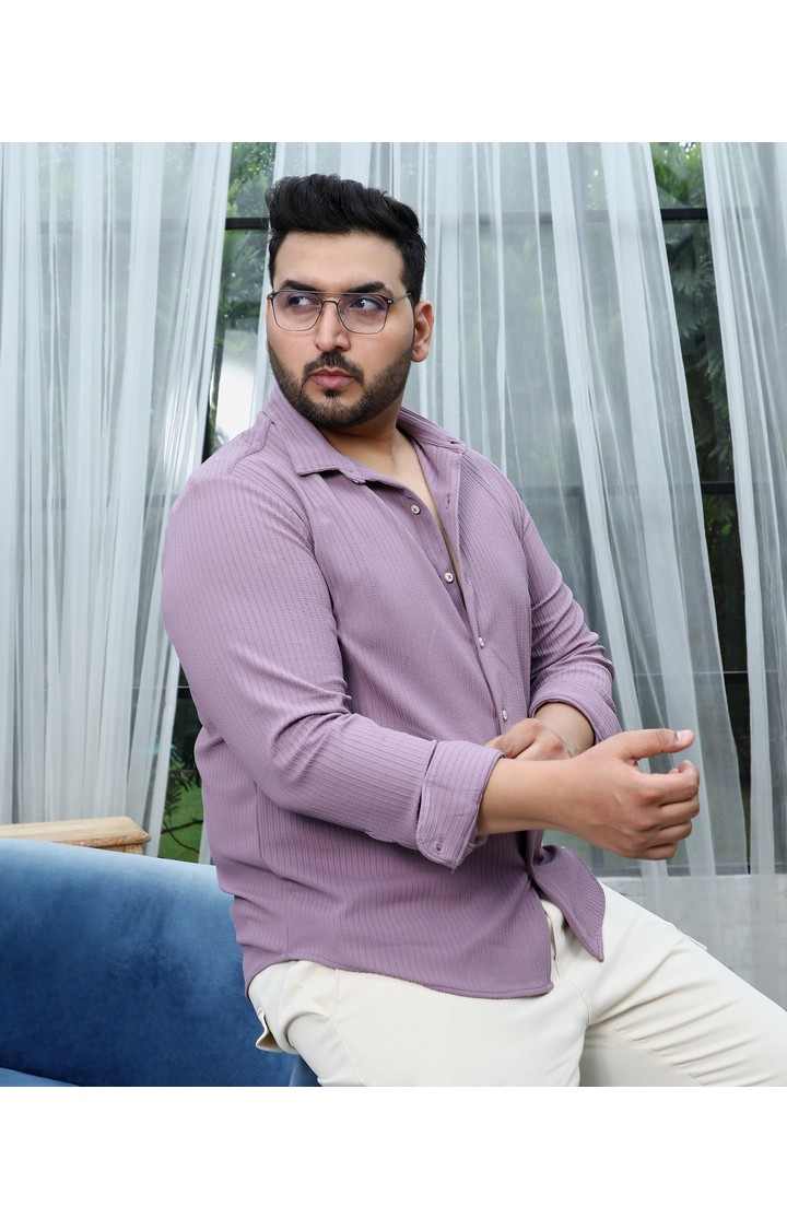 Men's Purple Solid Casual Shirts