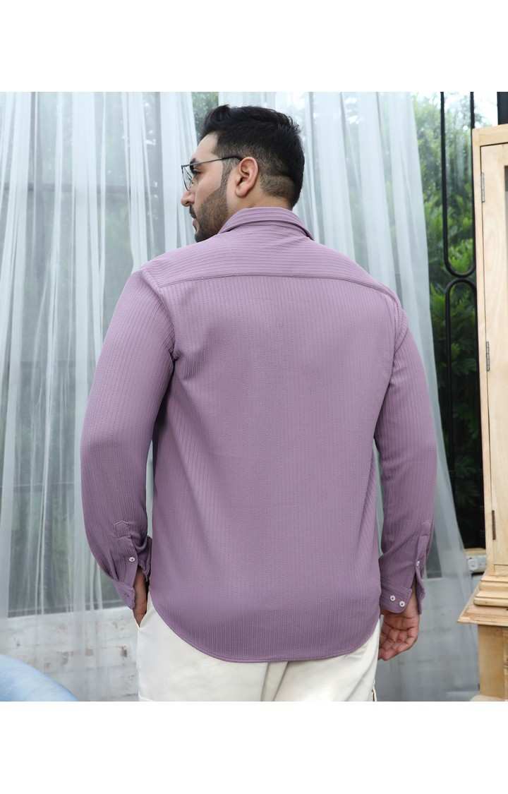 Men's Purple Solid Casual Shirts