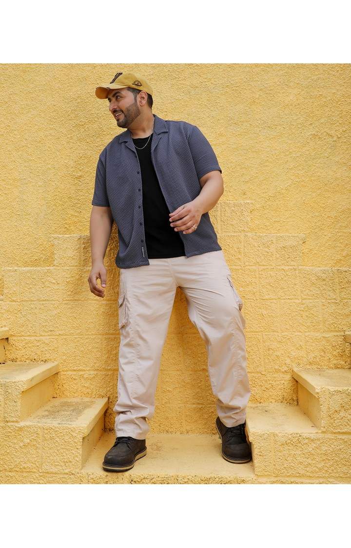 Men's Grey Solid Casual Shirts