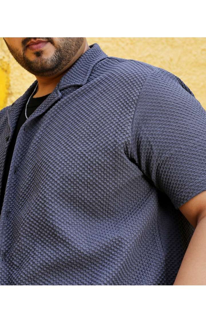 Men's Grey Solid Casual Shirts
