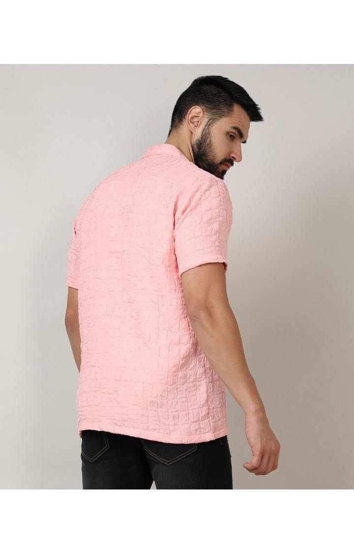Men's Pink Solid Casual Shirts
