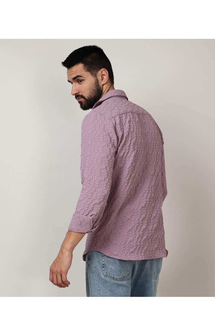 Men's Purple Solid Casual Shirts