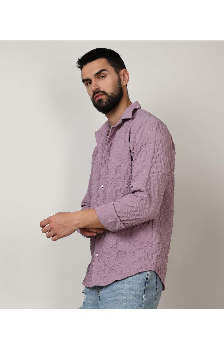 Men's Purple Solid Casual Shirts