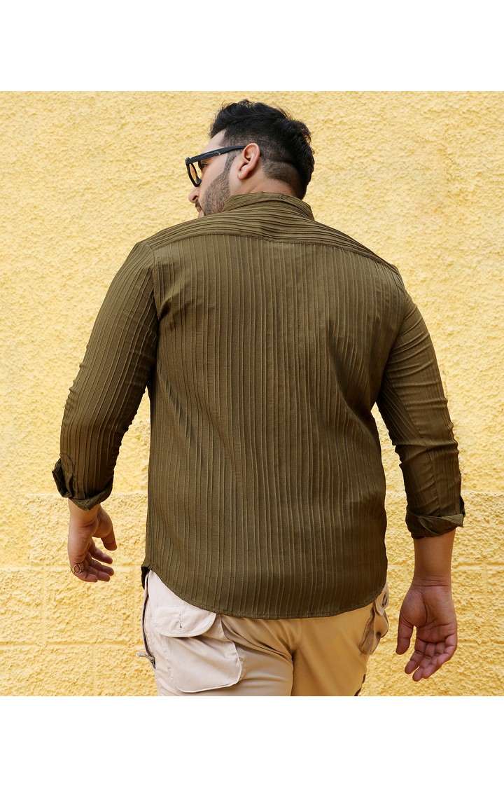 Men's Green Solid Casual Shirts