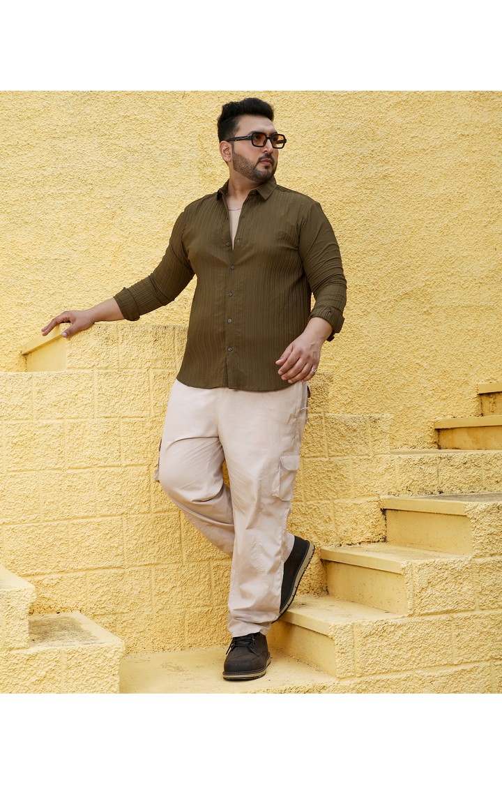 Men's Green Solid Casual Shirts