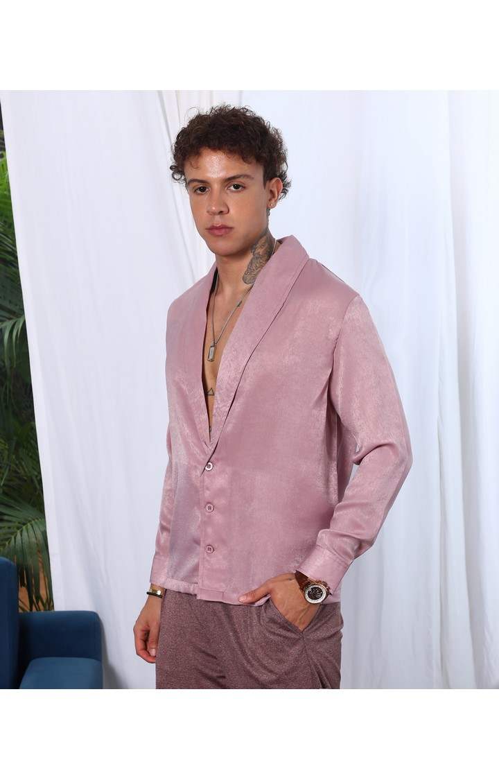 Men's Pink Solid Casual Shirts
