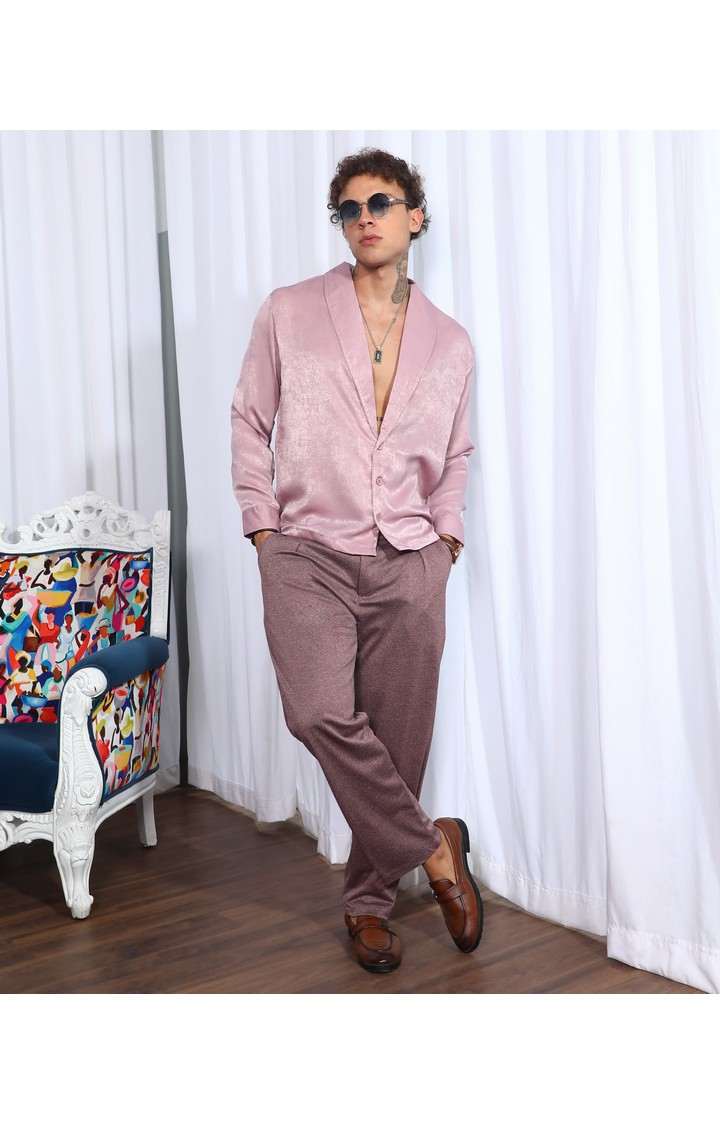 Men's Pink Solid Casual Shirts