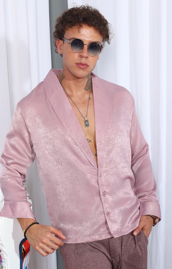 Men's Pink Solid Casual Shirts