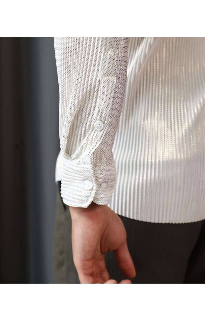 Men's White Printed Casual Shirts