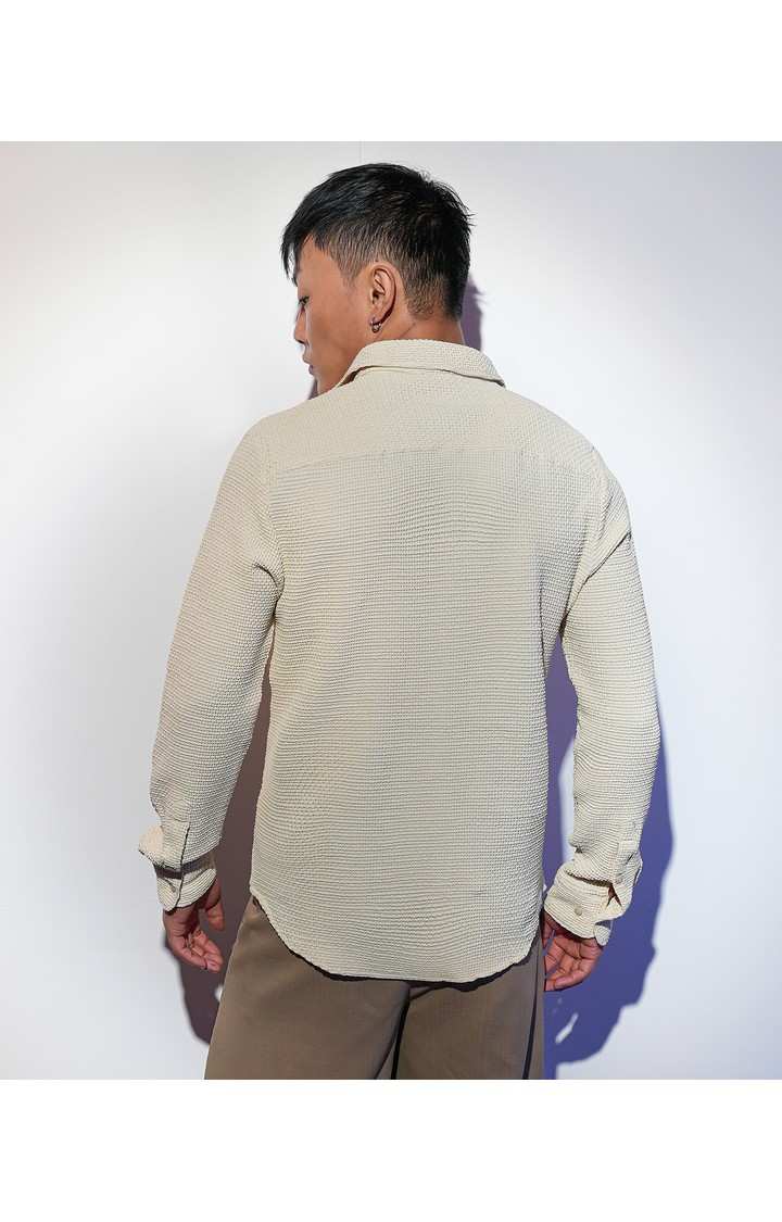 Men's White Solid Casual Shirts