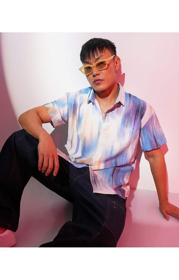 Men's Multicolor Textured Casual Shirts
