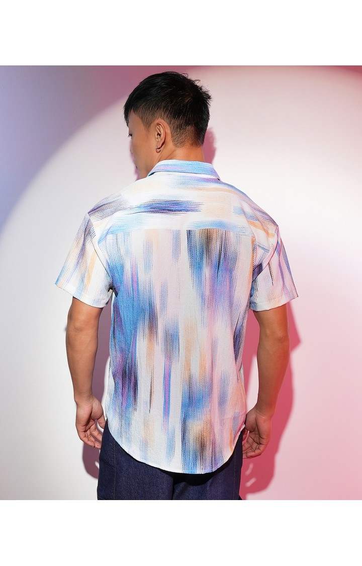 Men's Multicolor Textured Casual Shirts