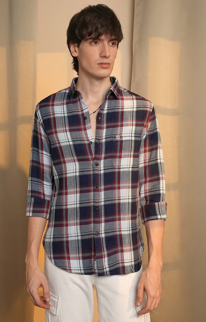 Men's Multicolor Checked Casual Shirts