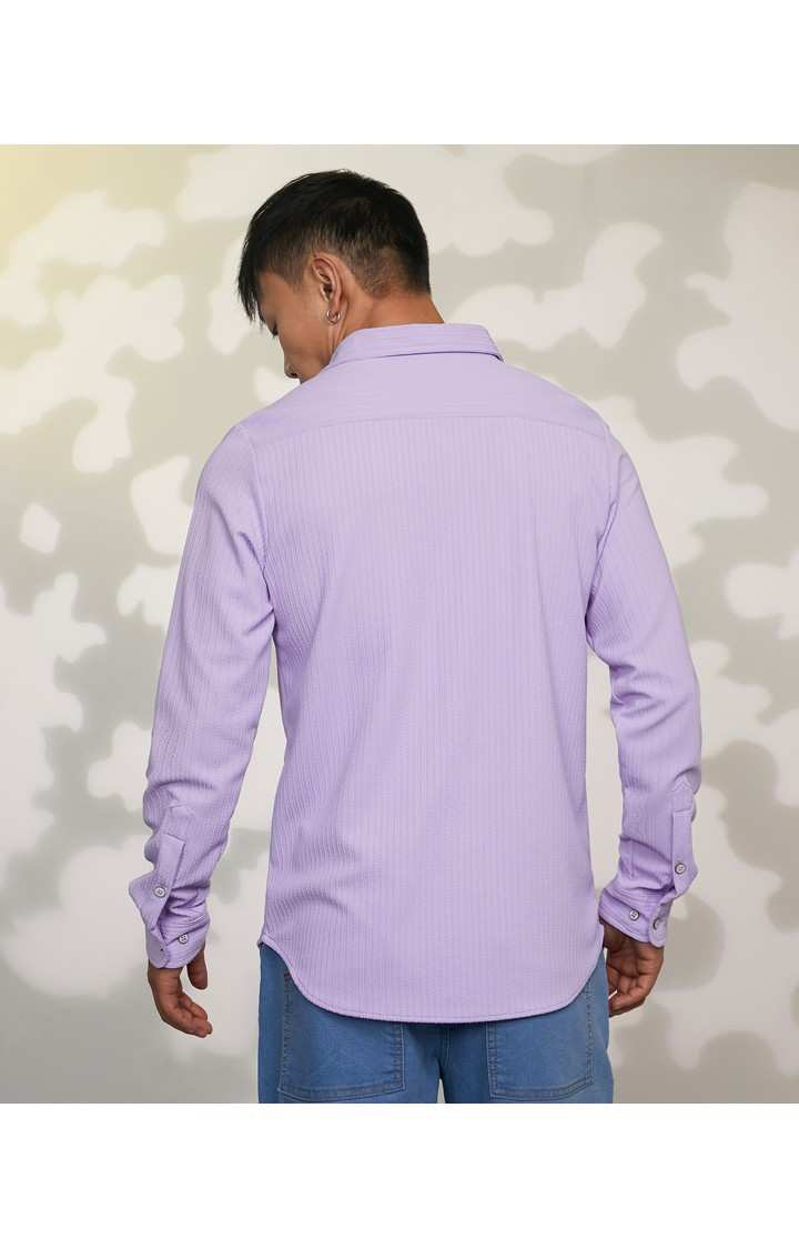 Men's Purple Solid Casual Shirts
