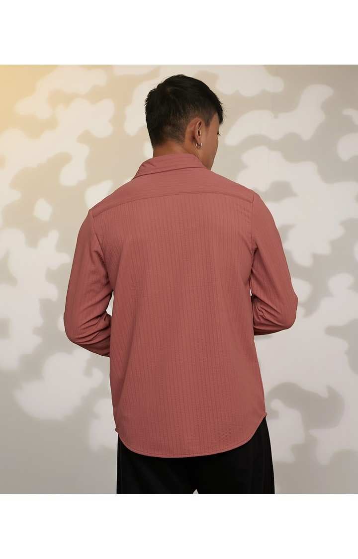 Men's Maroon Solid Casual Shirts