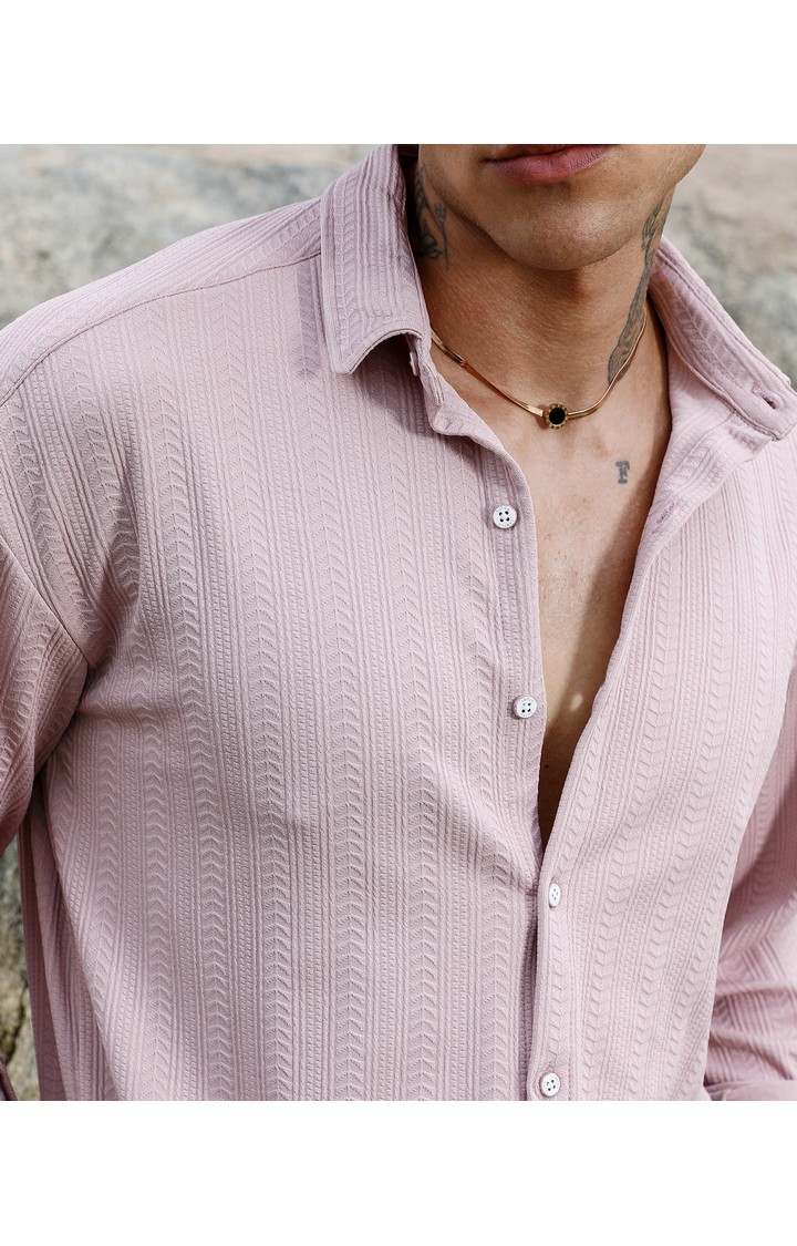 Men's Pink Solid Casual Shirts