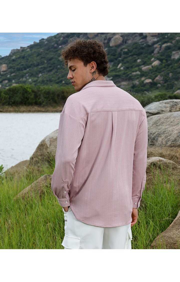 Men's Pink Solid Casual Shirts