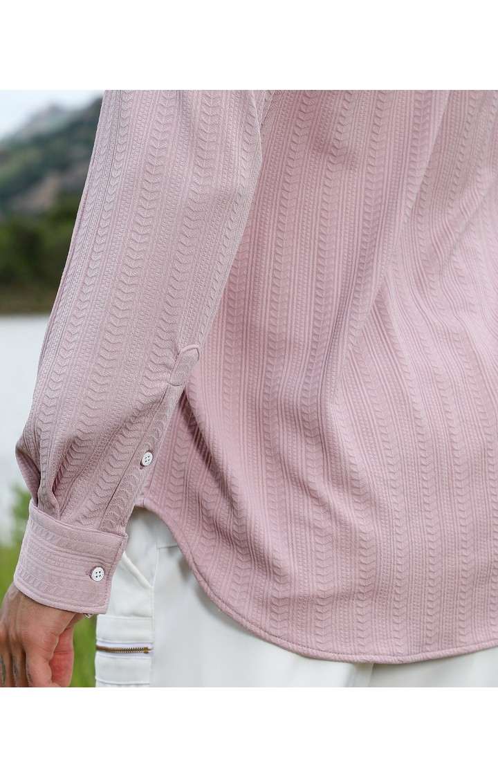 Men's Pink Solid Casual Shirts