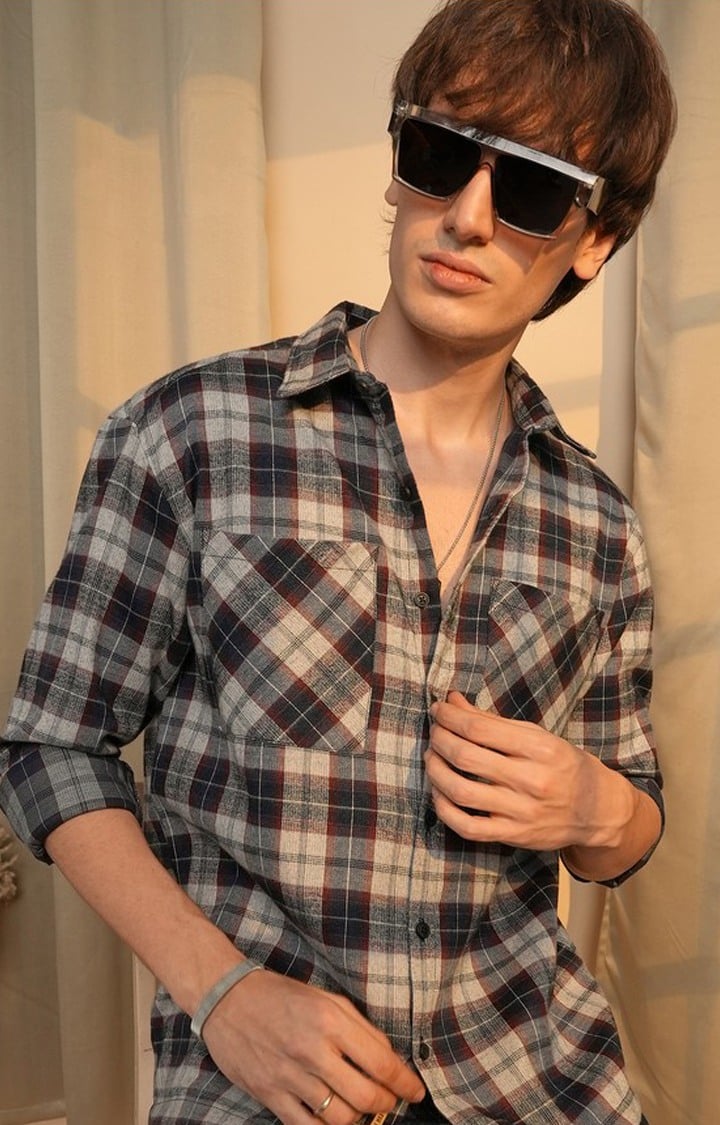 Men's Multicolor Checked Casual Shirts