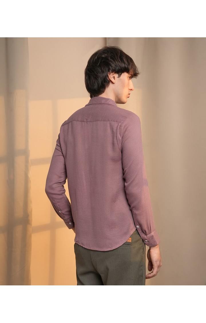 Men's Purple Solid Casual Shirts
