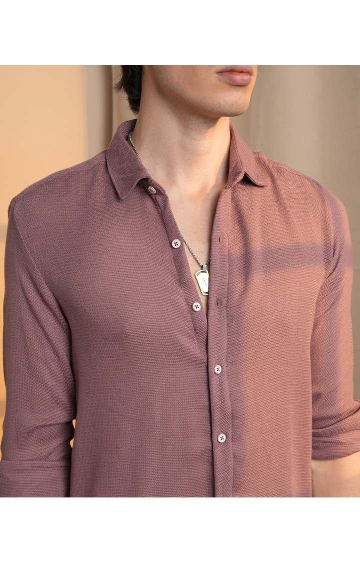 Men's Purple Solid Casual Shirts