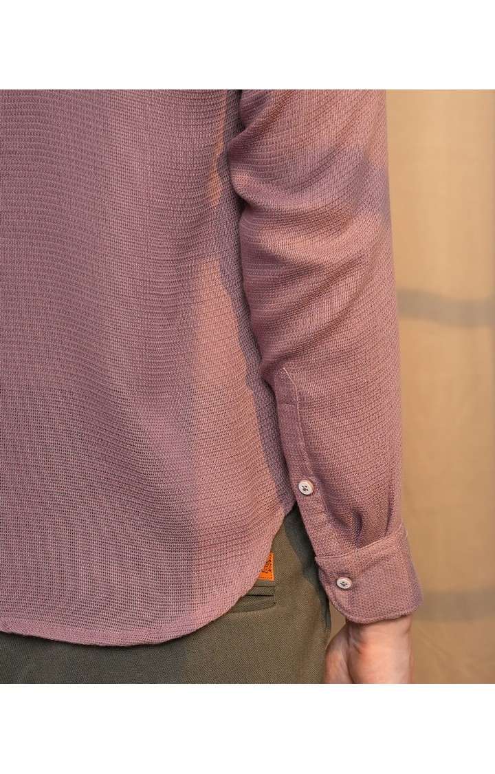 Men's Purple Solid Casual Shirts