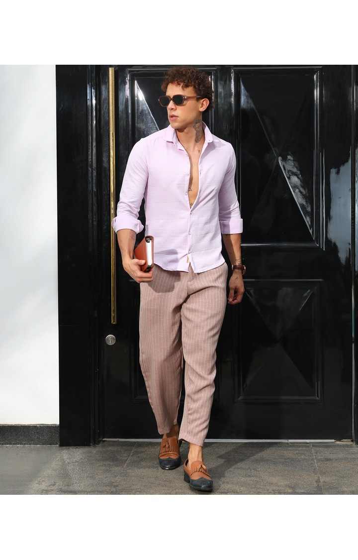 Men's Purple Solid Casual Shirts