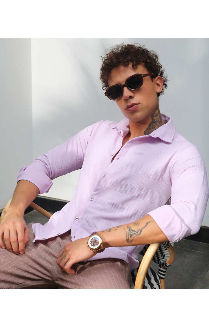 Men's Purple Solid Casual Shirts