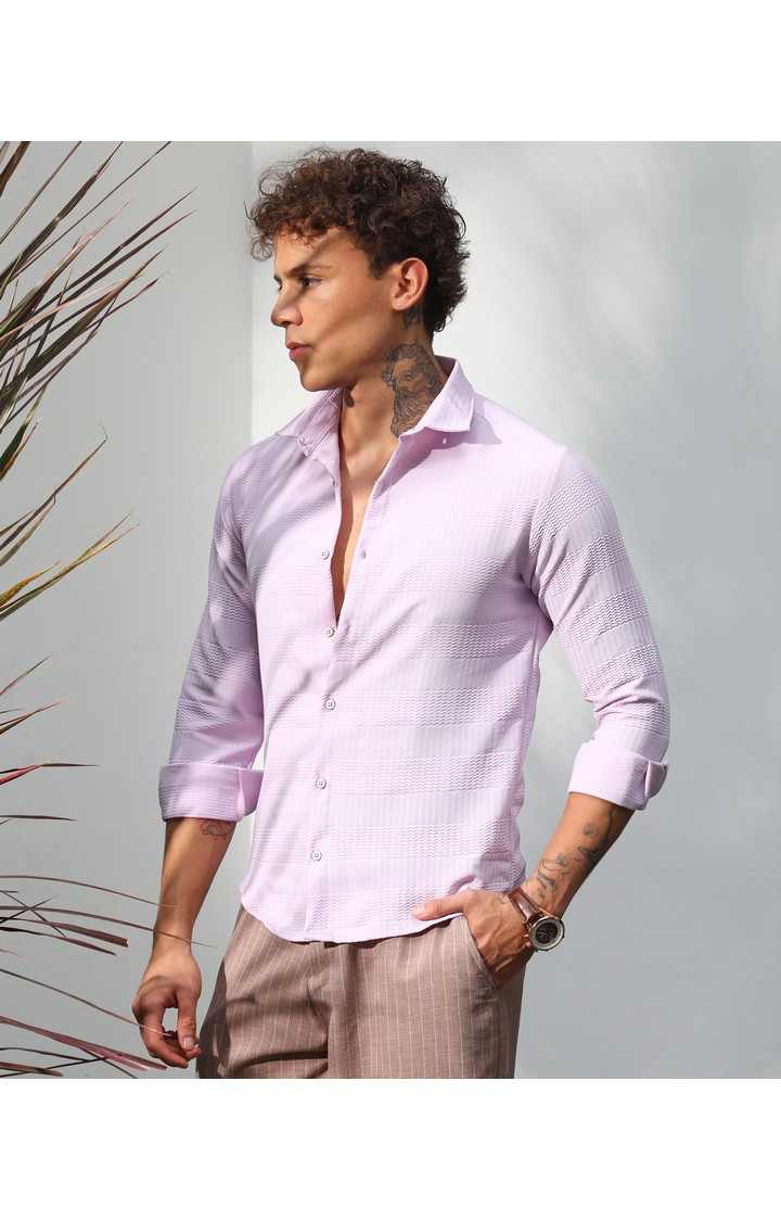 Men's Purple Solid Casual Shirts