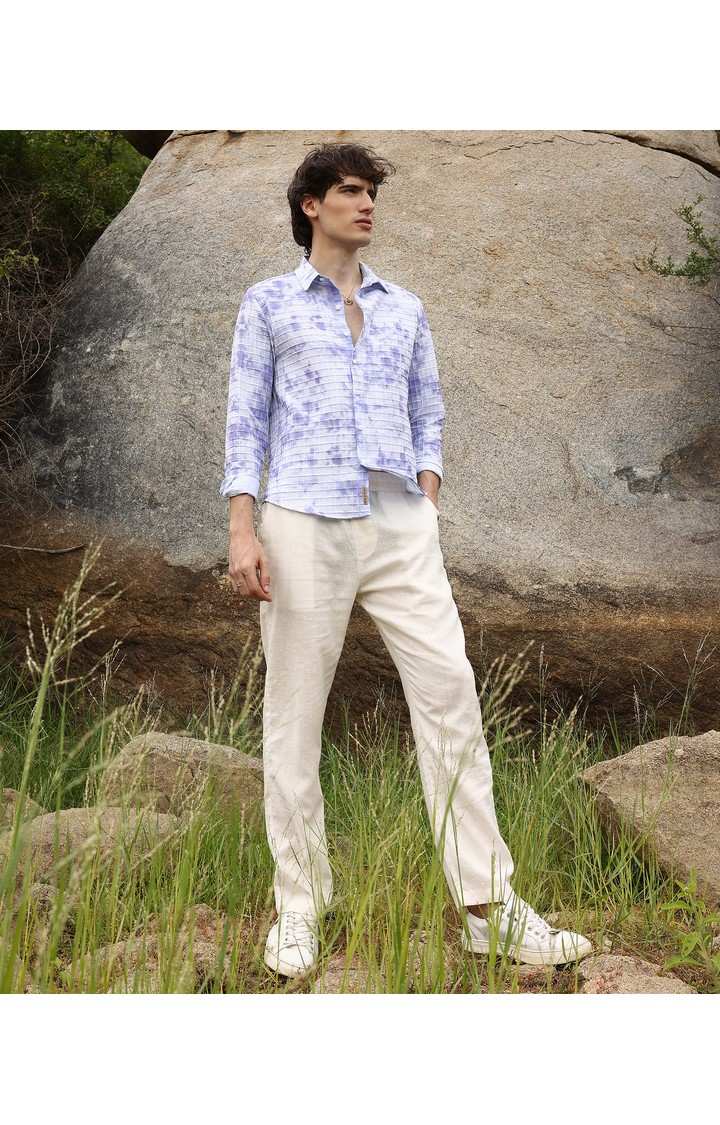 Men's Purple Tie Dye Casual Shirts