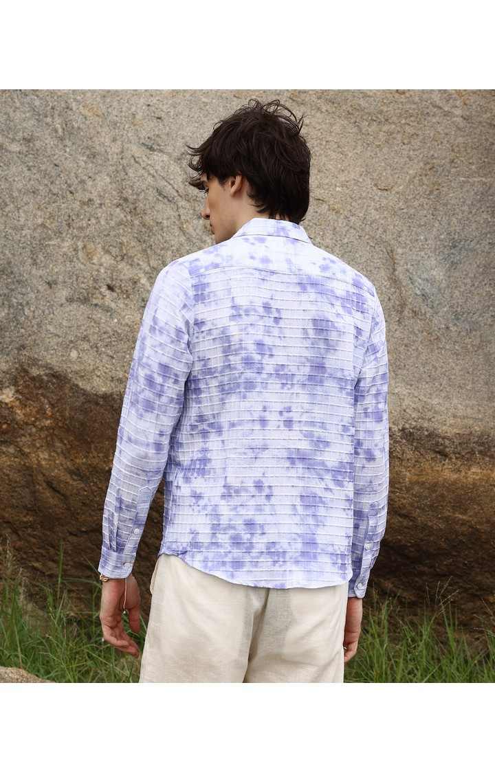 Men's Purple Tie Dye Casual Shirts