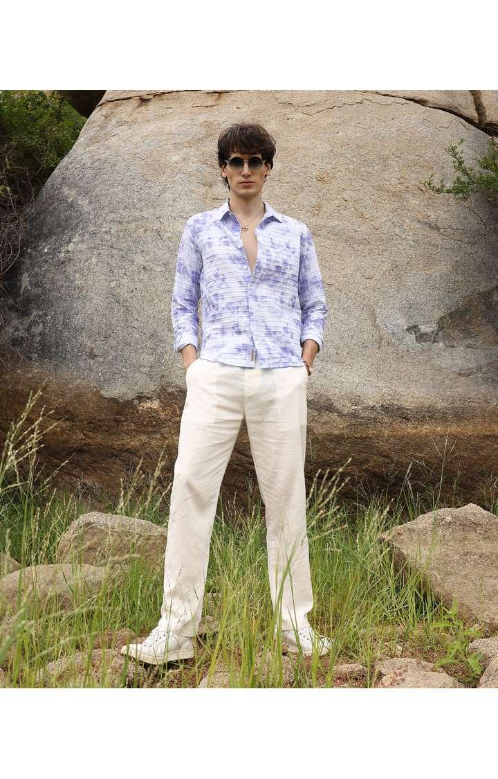 Men's Purple Tie Dye Casual Shirts