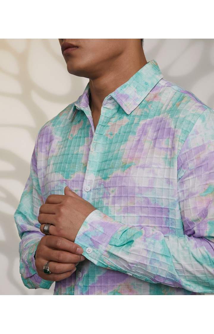Men's Multicolor Textured Casual Shirts