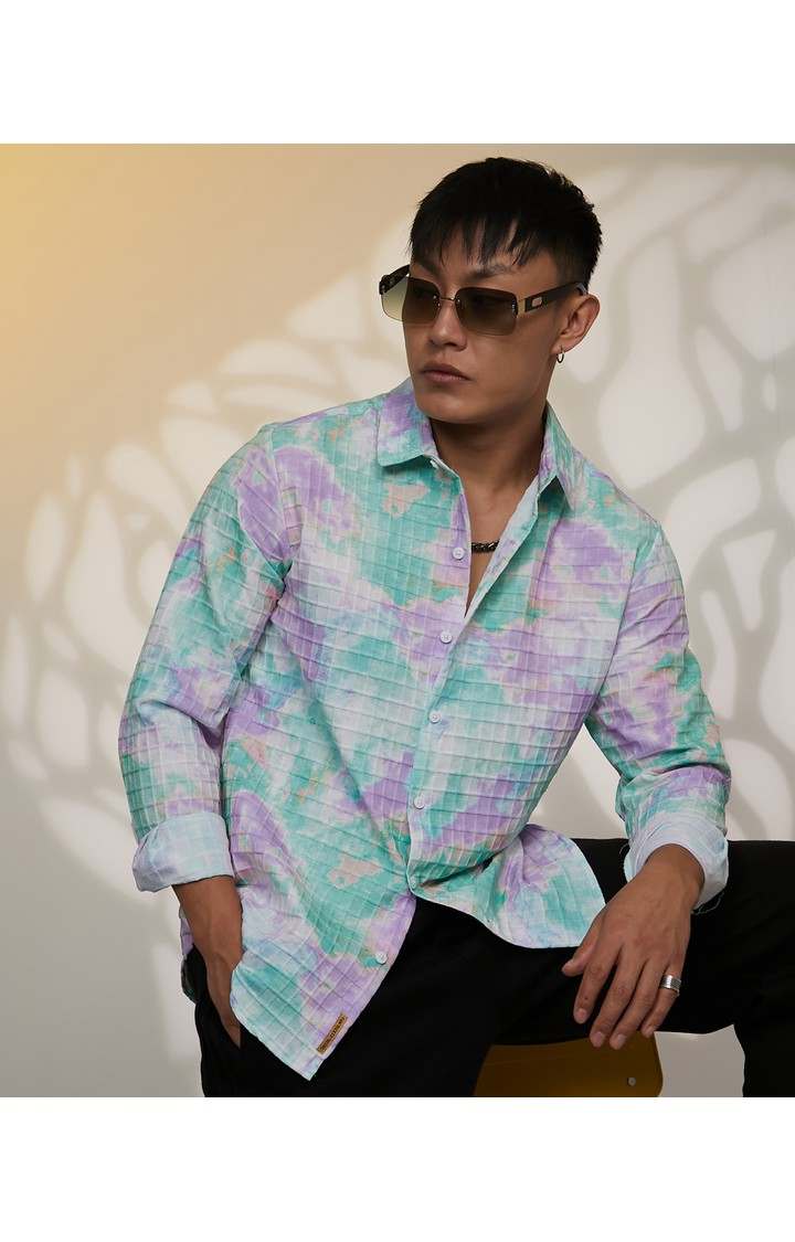 Men's Multicolor Textured Casual Shirts