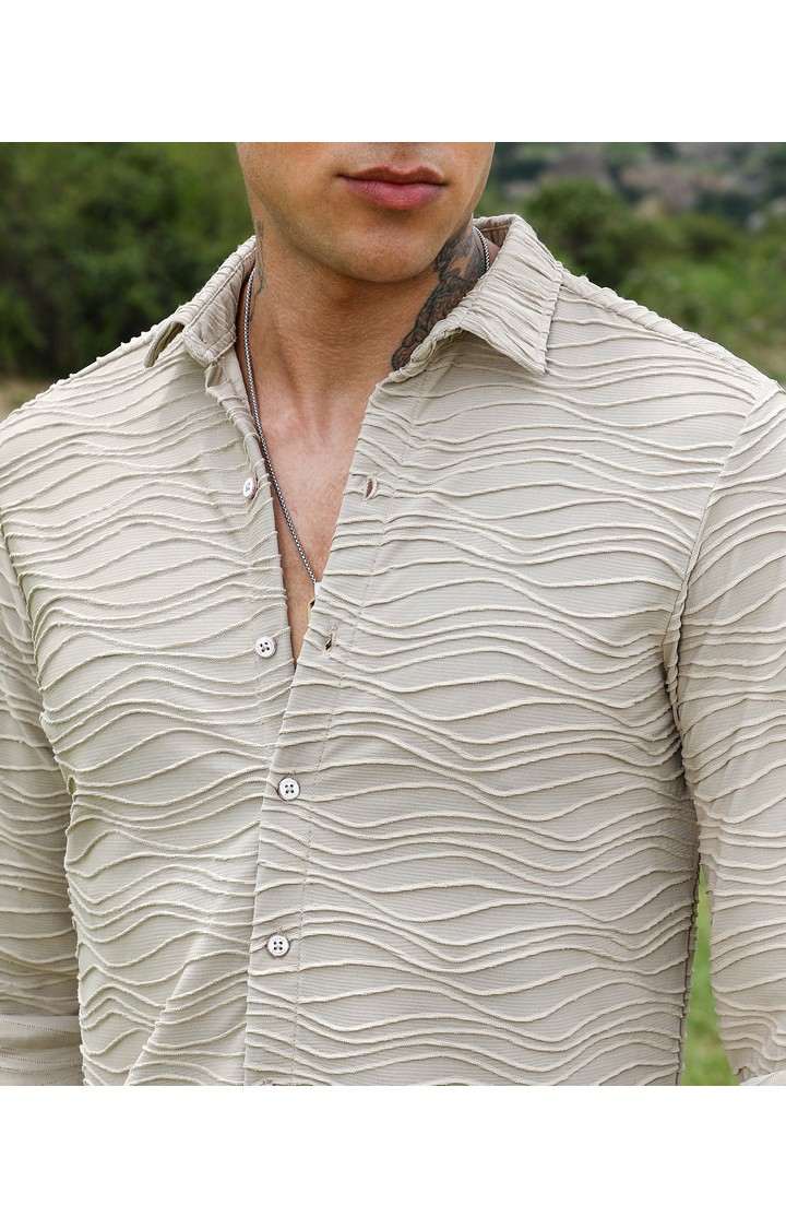 Men's Grey Solid Casual Shirts