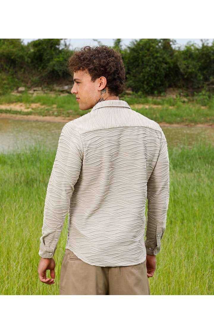 Men's Grey Solid Casual Shirts