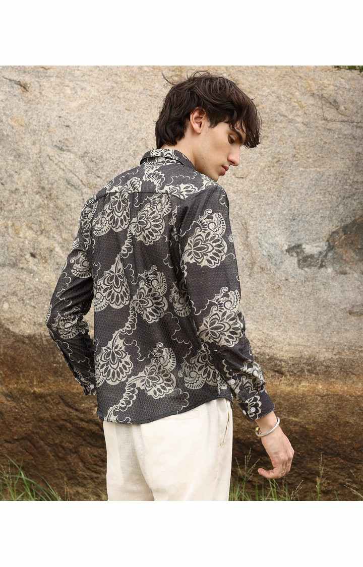 Men's Black Printed Casual Shirts