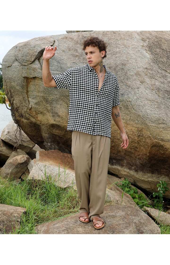 Men's Multicolor Striped Oversized Shirts