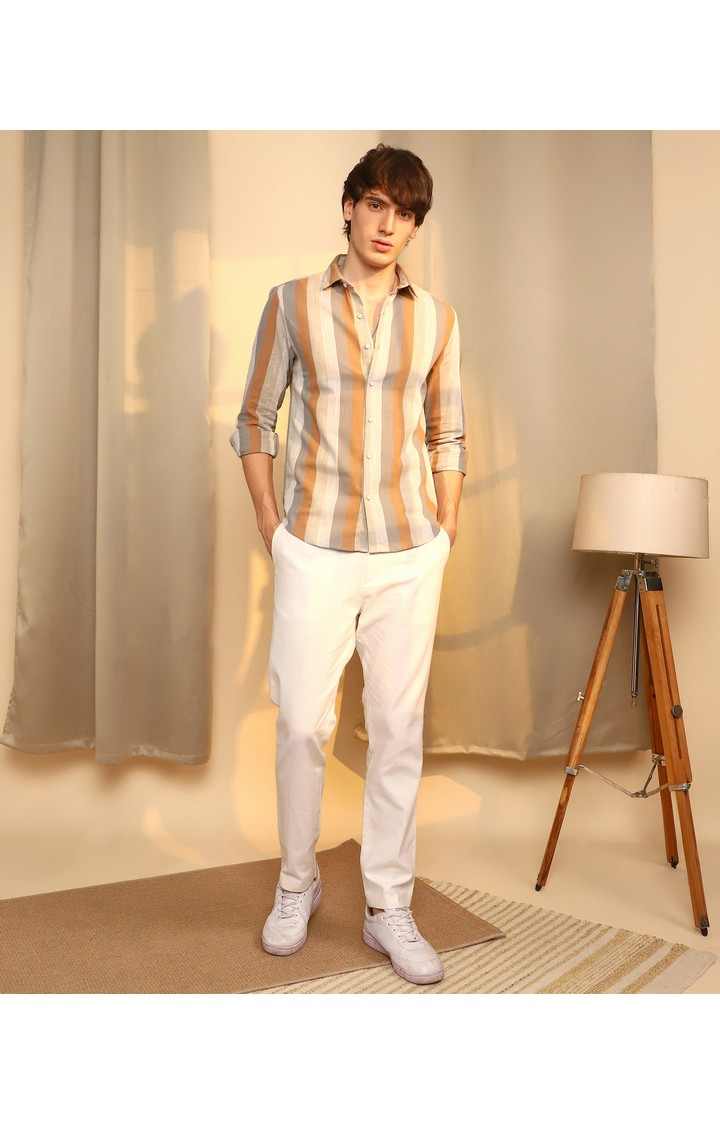 Men's Multicolor Striped Casual Shirts