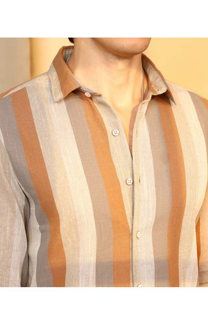 Men's Multicolor Striped Casual Shirts