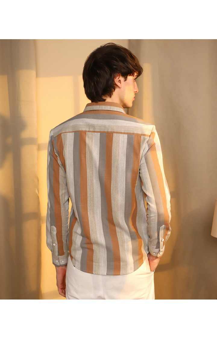 Men's Multicolor Striped Casual Shirts