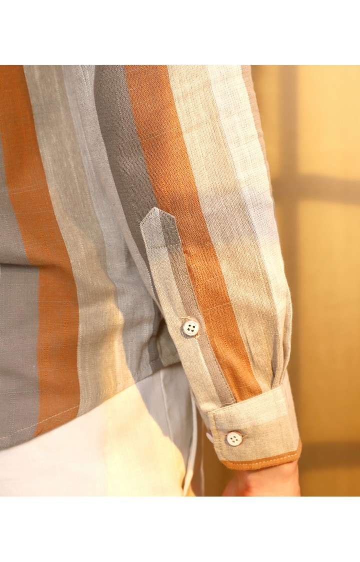 Men's Multicolor Striped Casual Shirts