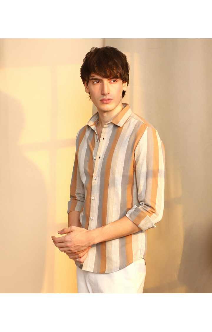 Men's Multicolor Striped Casual Shirts