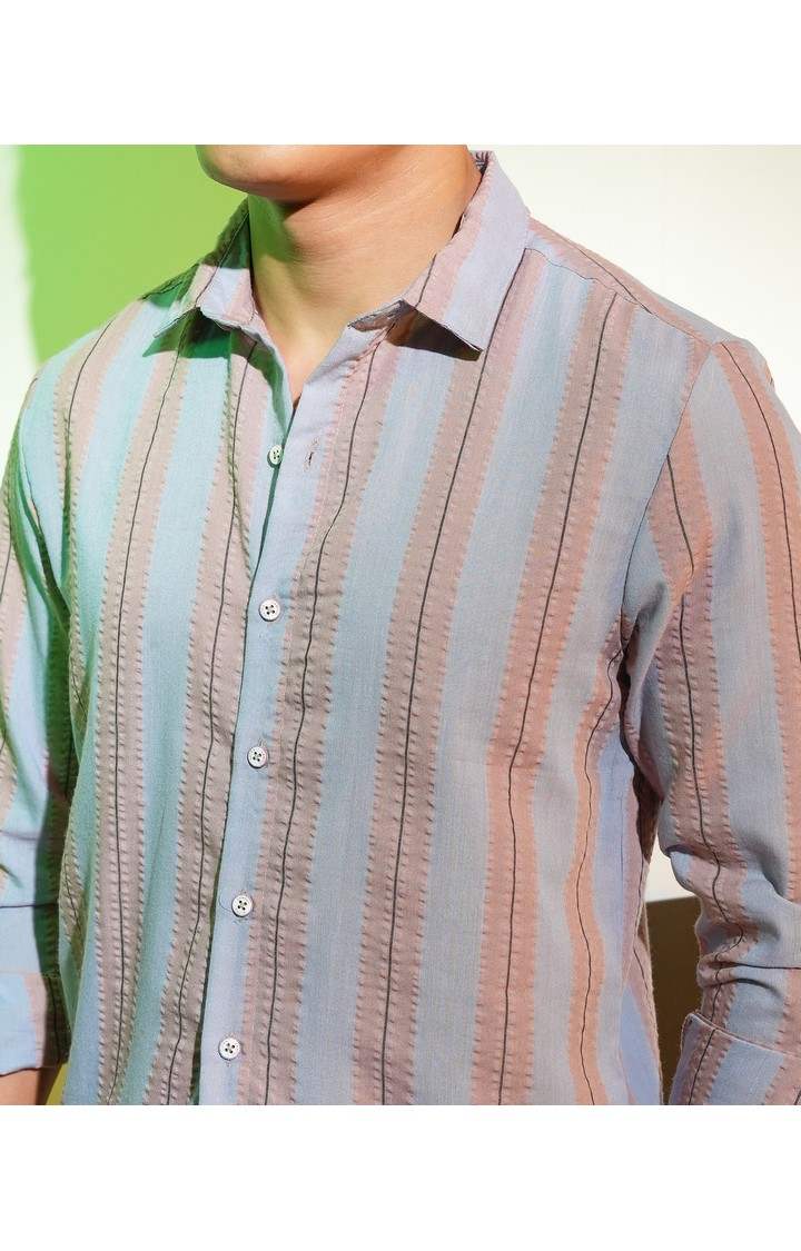 Men's Multicolor Striped Casual Shirts