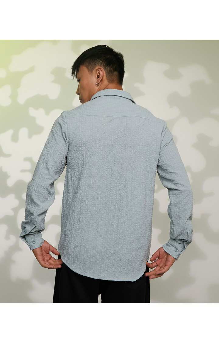 Men's Grey Solid Casual Shirts