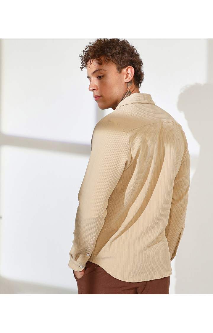 Men's Yellow Solid Casual Shirts